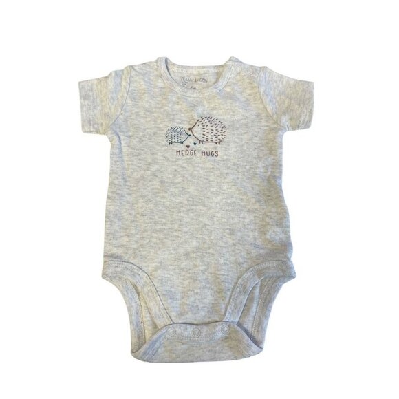 Baby Girls 3-Piece Outfit Set - Hedgehogs Onesie Floral Peplum Top & Ruffle Pant - Picture 2 of 4